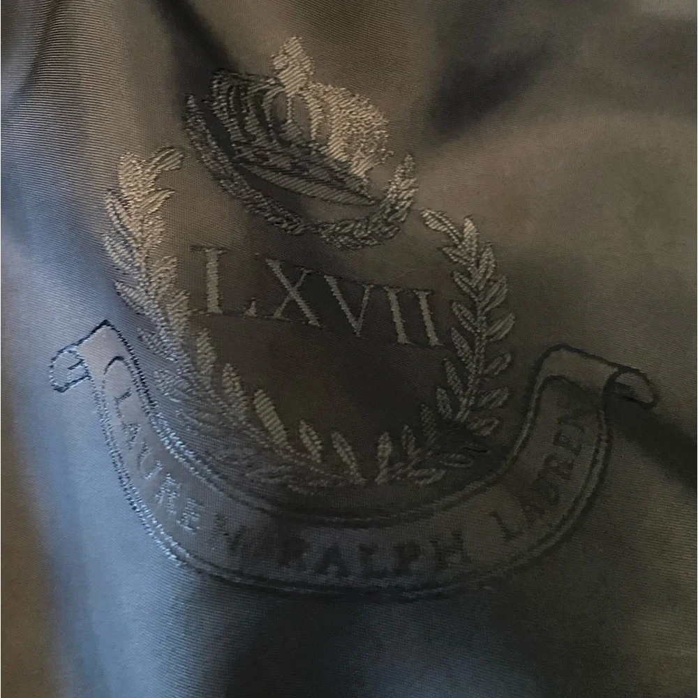 Lauren by Ralph Lauren Navy with Leather LXVII Crown Purse - Picture 3 of 9